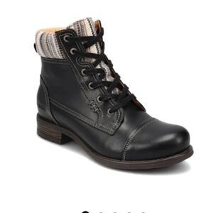 Taos Women's Captain Black Ankle Boots Lace up Size 42EU 11 US